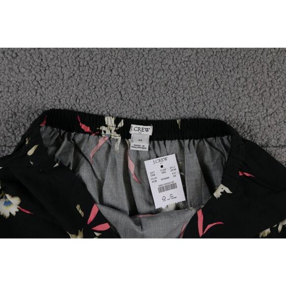 New Jcrew Skirt Xs Black Floral Print Ruffle Pull On - Picture 5 of 8
